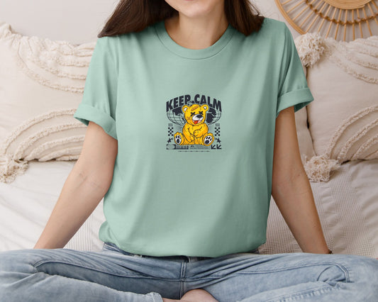 Bear Illustration Graffiti Urban Design Graphic T-Shirt