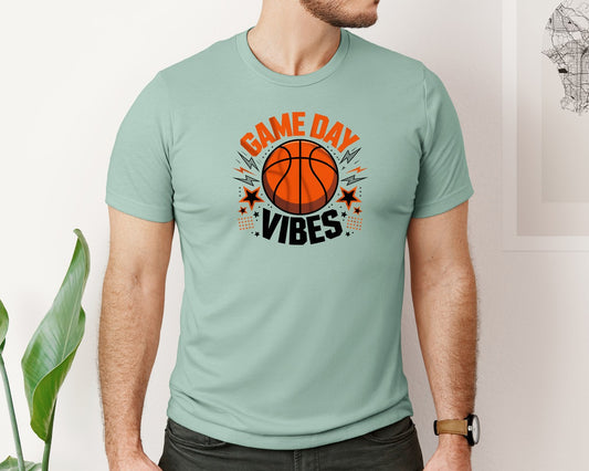 Basketball Game Day Vibes Basketball Graphic T-Shirt