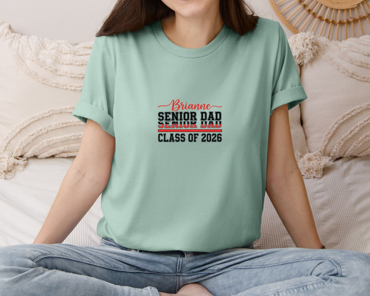 brand:Bella Canvas|color:Dusty Blue|Brianne Senior Dad Class 2026 Graphic T-Shirt