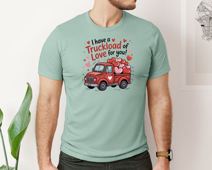 brand:Bella Canvas|color:Dusty Blue|I Have A Truckload Of Love Pngtruck Graphic T-Shirt