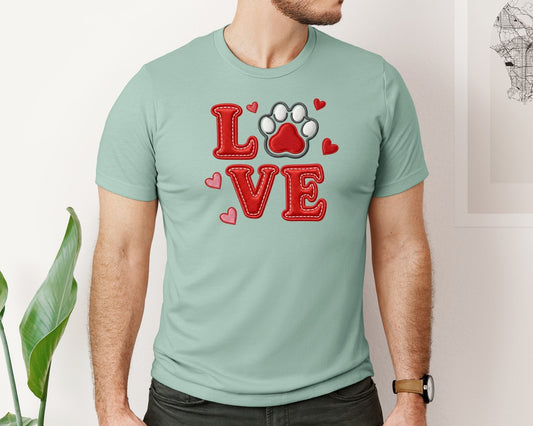 Faux Yarn Knitted Pet Valentine 2 Graphic T-Shirt