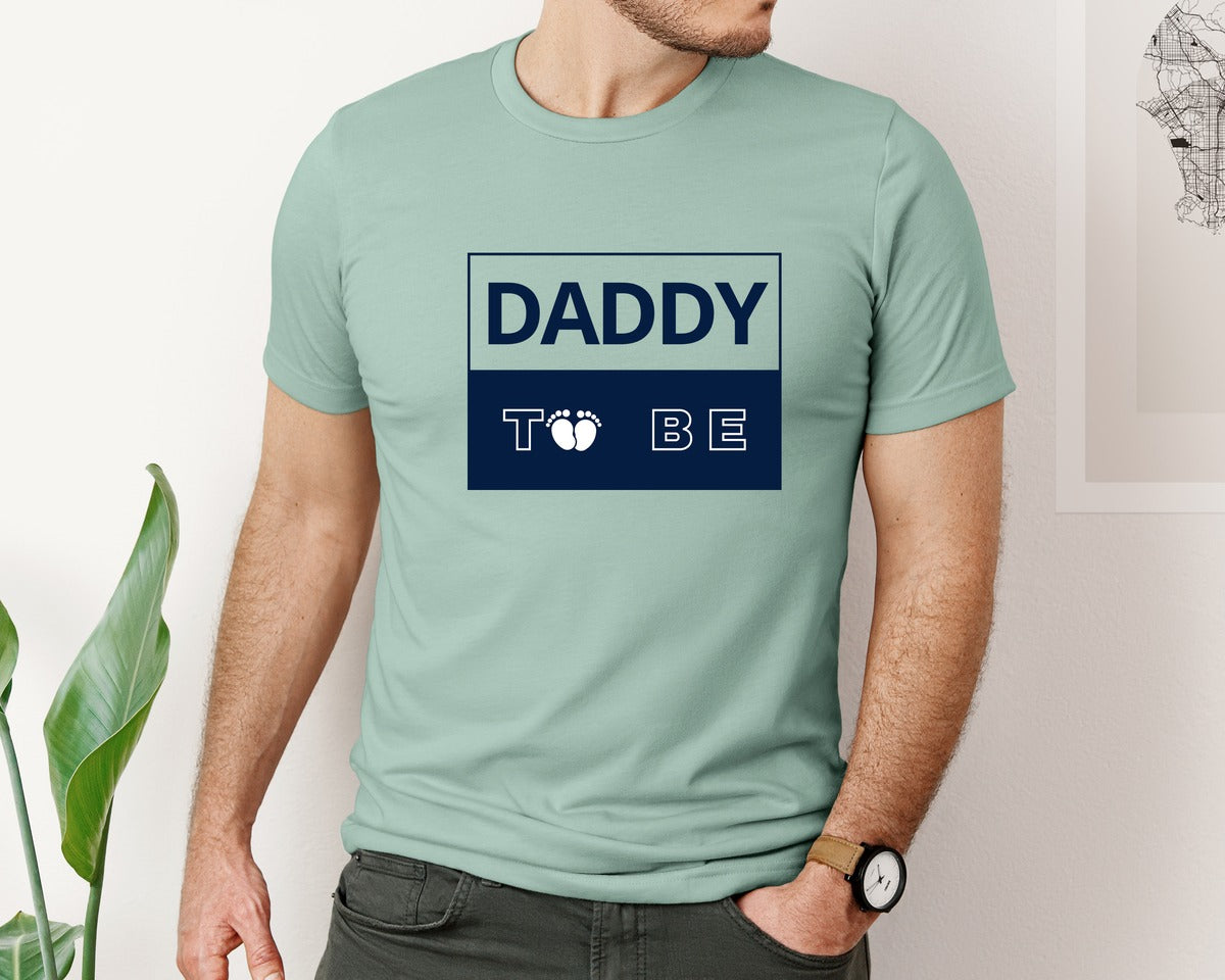 brand:Bella Canvas|color:Dusty Blue|Daddy To Be Pregnancy Announcement 2 Graphic T-Shirt
