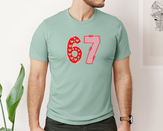 Six Seven 6 7 Valentines Day Trend Graphic T-Shirt