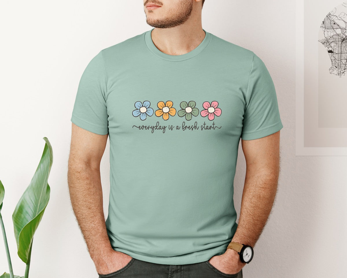 brand:Bella Canvas|color:Dusty Blue|Positive Motivationa Inspirational Quote Graphic T-Shirt