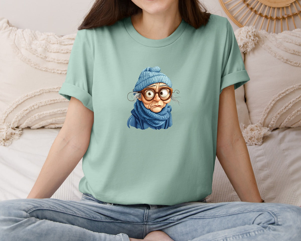 brand:Bella Canvas|color:Dusty Blue|Funny Woman Graphic T-Shirt