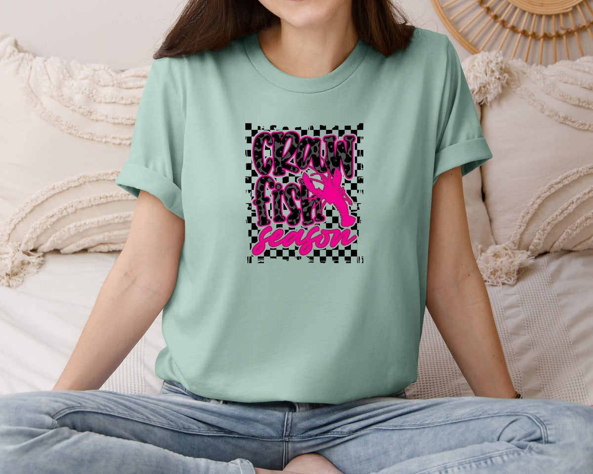 brand:Bella Canvas|color:Dusty Blue|Crawfish Pngcrawfish Design Graphic T-Shirt