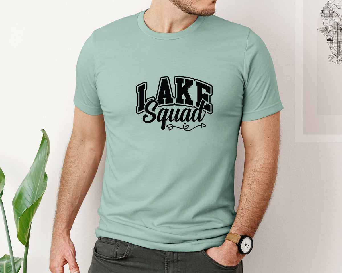 brand:Bella Canvas|color:Dusty Blue|Lake Squad 28 Graphic T-Shirt