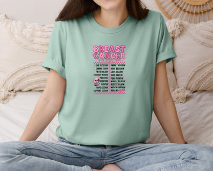 brand:Bella Canvas|color:Dusty Blue|Breast Cancer The Fight Tour Shirt Graphic T-Shirt