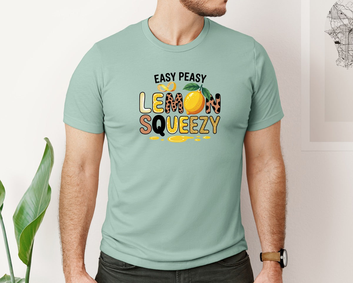 brand:Bella Canvas|color:Dusty Blue|Easy Peasy Lemon Squeezy 12 Graphic T-Shirt