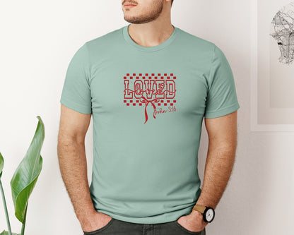 brand:Bella Canvas|color:Dusty Blue|Loved John 316 Loved John 316 Graphic T-Shirt