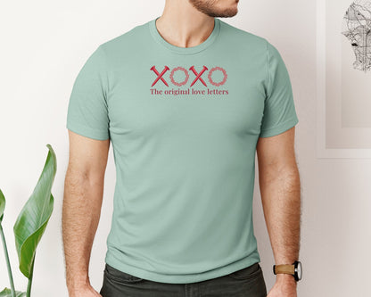 brand:Bella Canvas|color:Dusty Blue|Nails Crown Of Thorns Xoxo Valentine Graphic T-Shirt