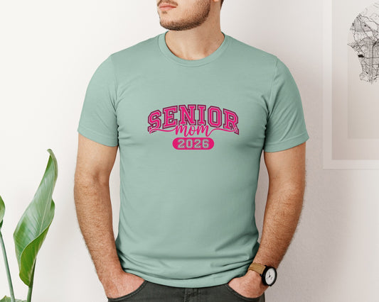 Bold Pink Senior Mom 2026 Graphic T-Shirt