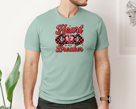 Heartbreaker Skateboard Valentine Graphic T-Shirt