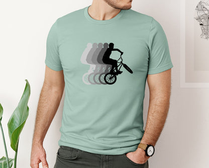 brand:Bella Canvas|color:Dusty Blue|Retro 1980S Bmx Bike Rider Graphic T-Shirt