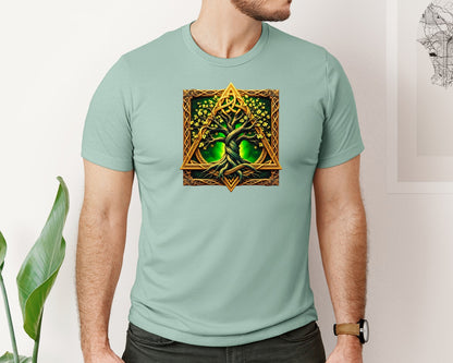 brand:Bella Canvas|color:Dusty Blue|Celtic Tree Of Life Mystical Tree Graphic T-Shirt