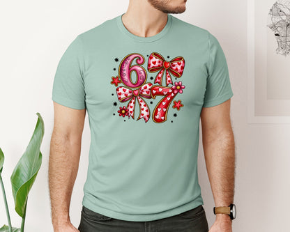 brand:Bella Canvas|color:Dusty Blue|Funny Six Seven Valentine Coquette Graphic T-Shirt