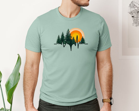 Pine Trees Nature Lover T Shirt Design Graphic T-Shirt