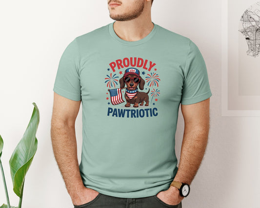 Proudly Pawtriotic Dog 4Th July Graphic T-Shirt