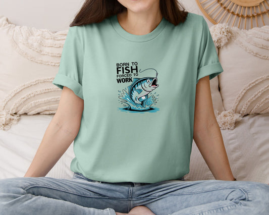Born To Fish Forced To Work 3 Graphic T-Shirt