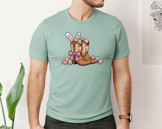Cowboy Boots Easter Graphic T-Shirt