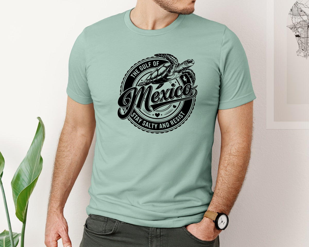 brand:Bella Canvas|color:Dusty Blue|Gulf Of Mexico Turtle Beach Graphic T-Shirt