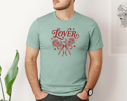 brand:Bella Canvas|color:Dusty Blue|Lover Coquette Valentines Graphic T-Shirt