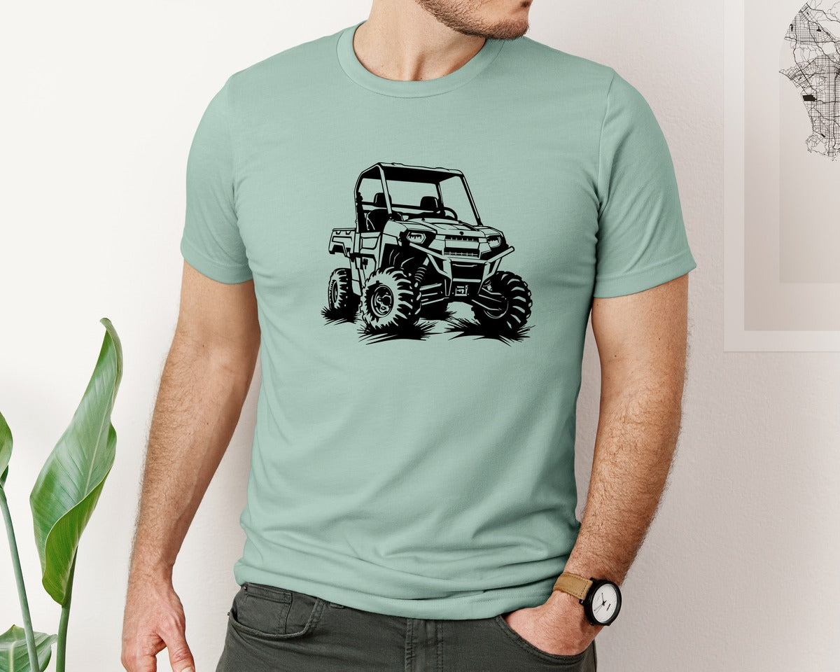 brand:Bella Canvas|color:Dusty Blue|Atv Atv Riding Graphic T-Shirt