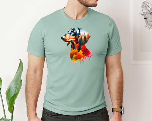Autumn Fall Dachshund Sausage Dog Graphic T-Shirt