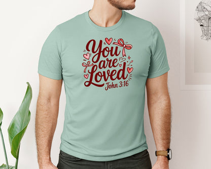 brand:Bella Canvas|color:Dusty Blue|You Are So Loved Christian Valentine 2 Graphic T-Shirt