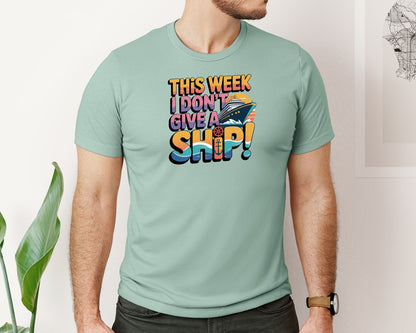 brand:Bella Canvas|color:Dusty Blue|Travel Vacation Funny Cruise Ship Graphic T-Shirt