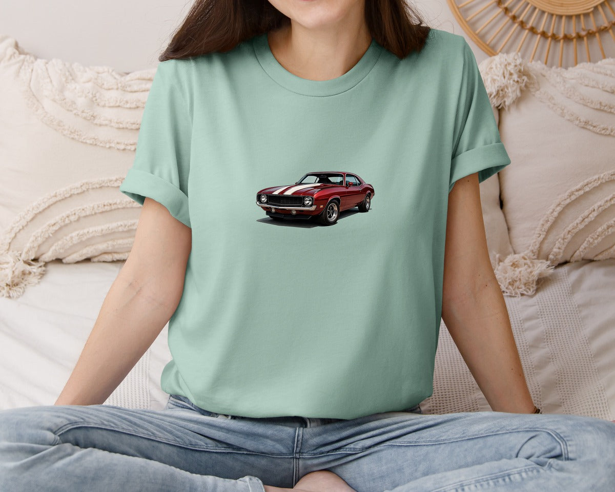 brand:Bella Canvas|color:Dusty Blue|Watercolor Muscle Cars Wate 41 Graphic T-Shirt