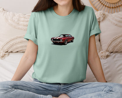 brand:Bella Canvas|color:Dusty Blue|Watercolor Muscle Cars Wate 41 Graphic T-Shirt