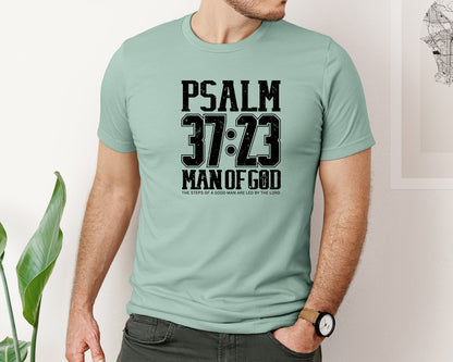 brand:Bella Canvas|color:Dusty Blue|Man Of God Graphic T-Shirt