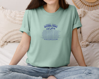 brand:Bella Canvas|color:Dusty Blue|Keep Our National Parks Pristine And Graphic T-Shirt