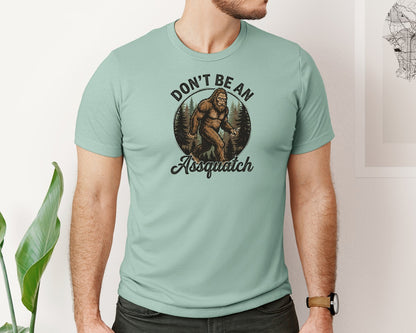 brand:Bella Canvas|color:Dusty Blue|Funny Bigfoot Design Graphic T-Shirt