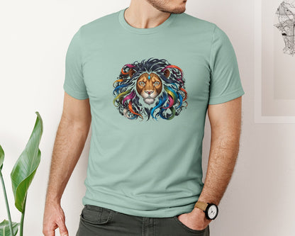 brand:Bella Canvas|color:Dusty Blue|Color Lion 1 Graphic T-Shirt