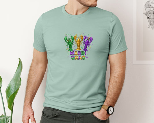 Mardi Gras Crawfish Trio Graphic T-Shirt