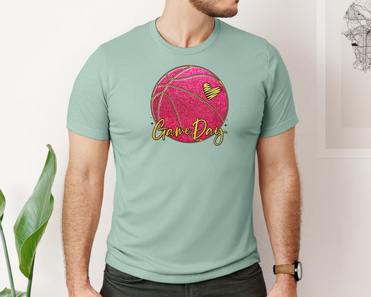 Game Day Basketball Coquette Graphic T-Shirt