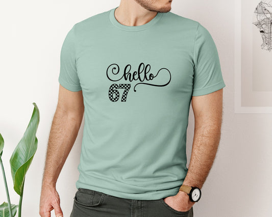 Checkered 6 7 Six Seven Funny Design 2 Graphic T-Shirt