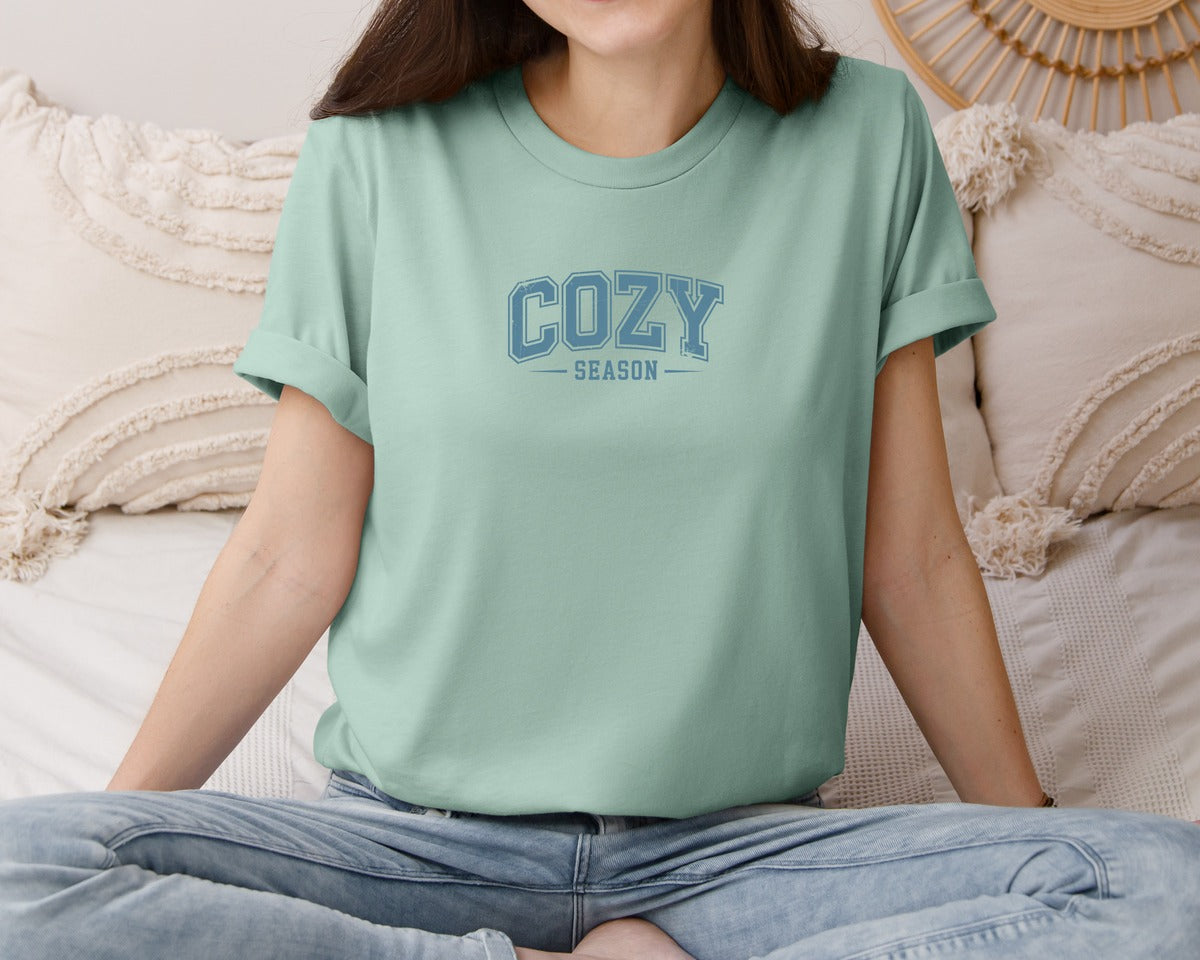 brand:Bella Canvas|color:Dusty Blue|Cozy Season 39 Graphic T-Shirt