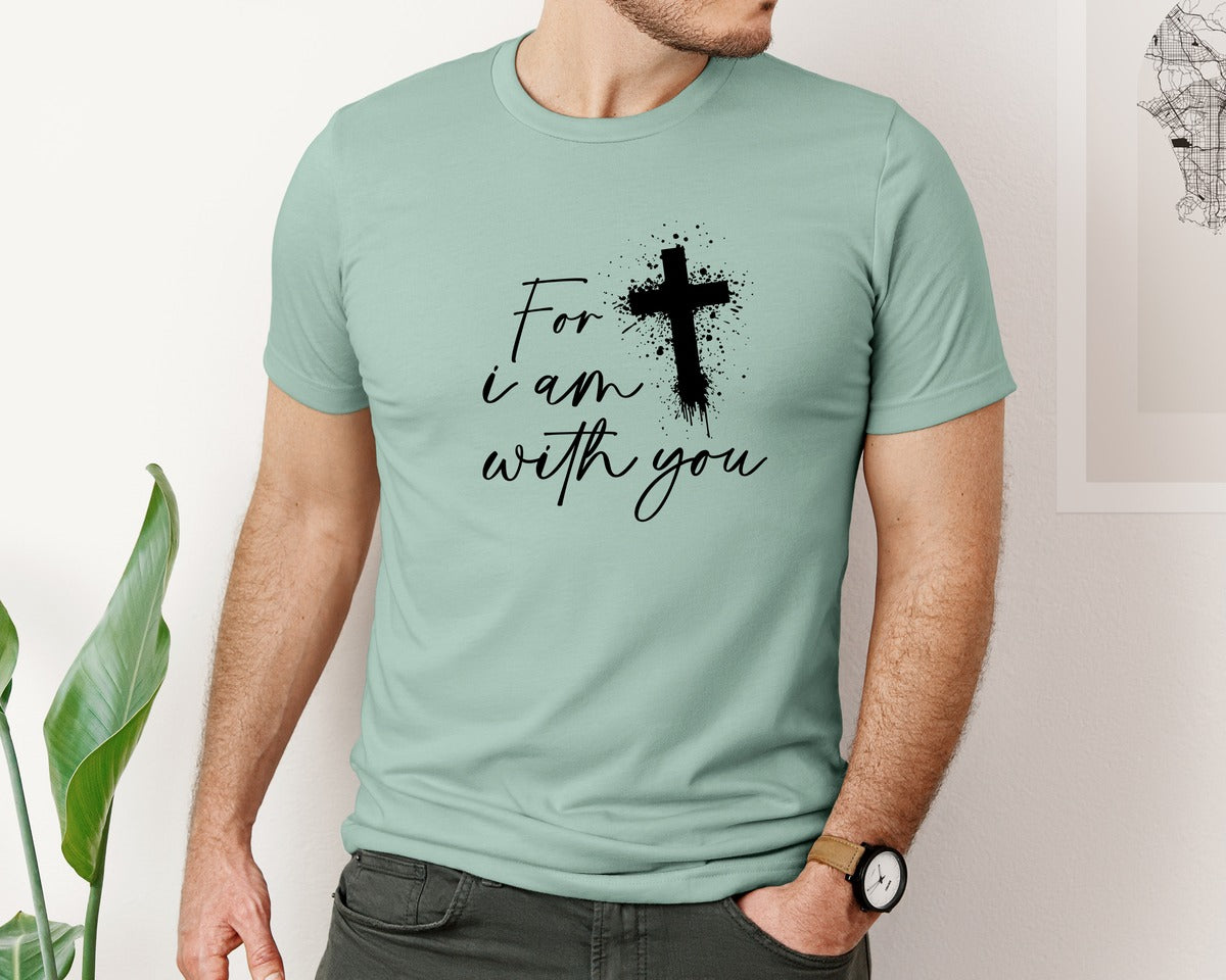 brand:Bella Canvas|color:Dusty Blue|Fear Not Christianity Bible Graphic T-Shirt