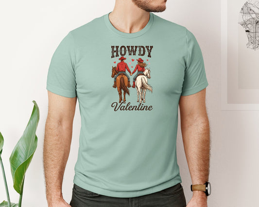 Howdy Valentine Cowboy Couple 2 Graphic T-Shirt