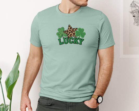 Cozy Lucky Yarn Knitted Style Graphic T-Shirt