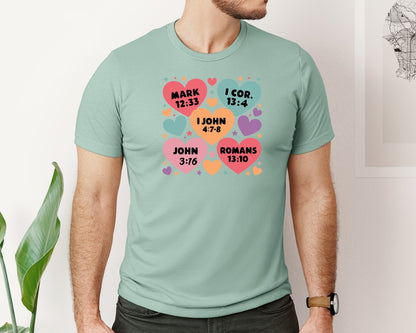 brand:Bella Canvas|color:Dusty Blue|Valentines Day Design Christian Graphic T-Shirt