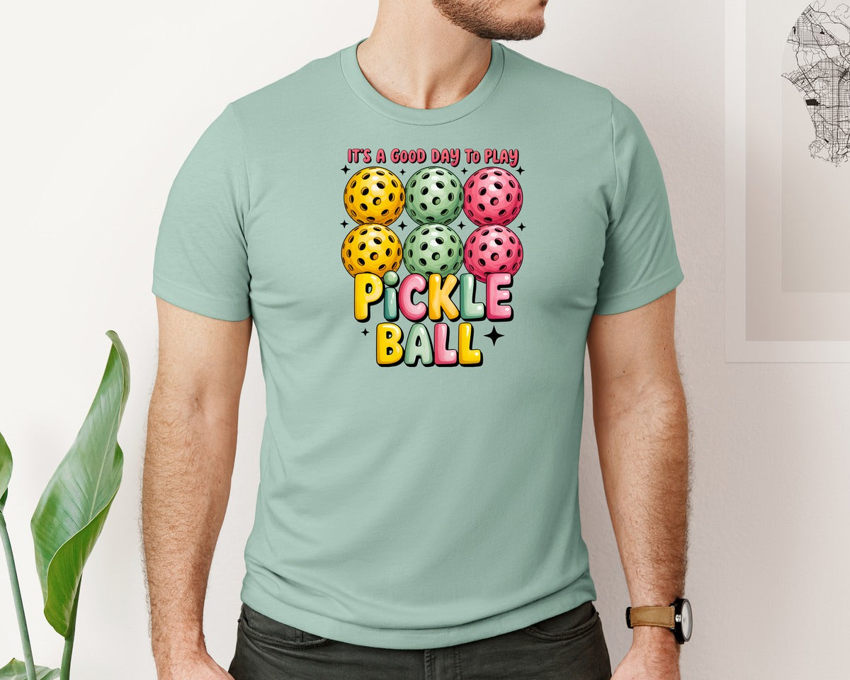 brand:Bella Canvas|color:Dusty Blue|Pickleball Sport Graphic Graphic T-Shirt
