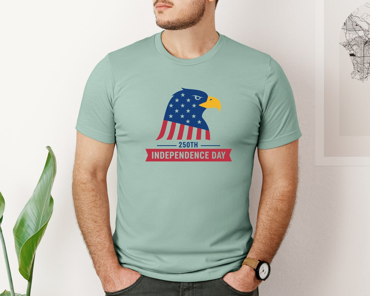 brand:Bella Canvas|color:Dusty Blue|American Eagle 250Th 2 Graphic T-Shirt
