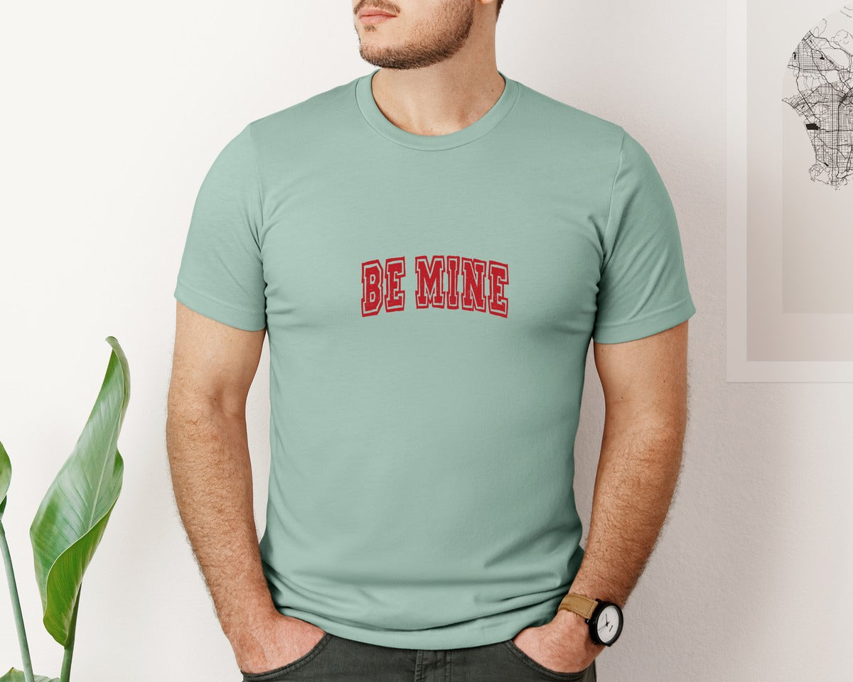 brand:Bella Canvas|color:Dusty Blue|Be Mine Valentines Day Graphic T-Shirt