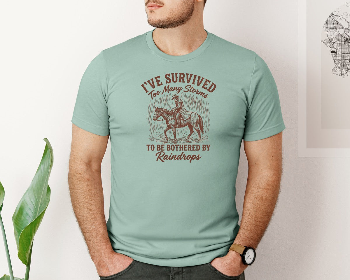 brand:Bella Canvas|color:Dusty Blue|Vintage Cowgirl Western Cowboy Graphic T-Shirt