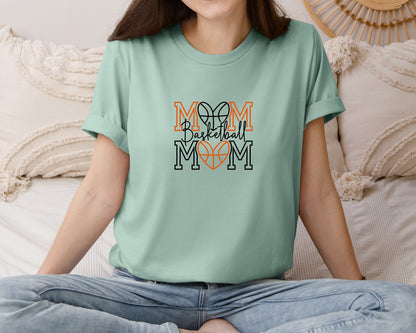 brand:Bella Canvas|color:Dusty Blue|Basketball Mom Shirt Mom Graphic T-Shirt