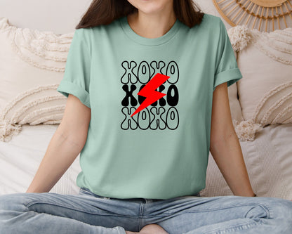 brand:Bella Canvas|color:Dusty Blue|Xoxo 75 Graphic T-Shirt